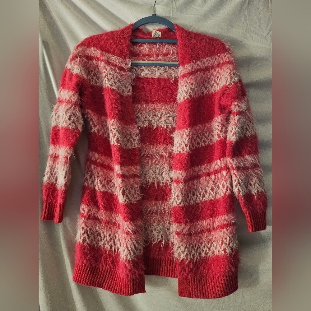 Thereabouts  Pink Fuzzy‎ Cardigan S 7-8 Women's